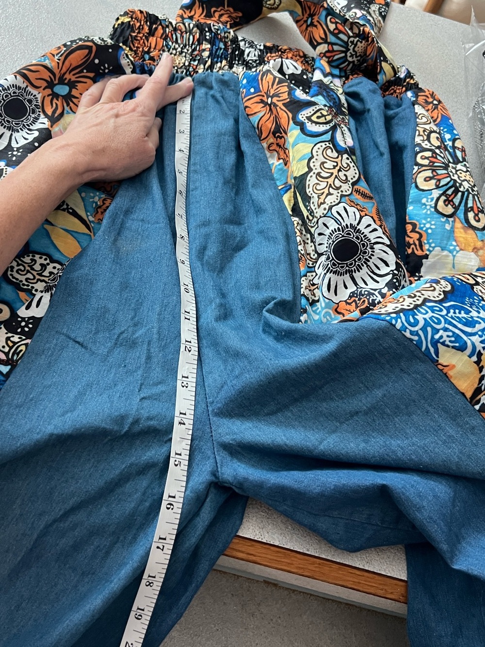 CQ by CQ Convertible Boho Palazzo Pants Strapless Dress Resort Floral Size Med. - Picture 6 of 7
